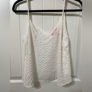 Lilly Pulitzer flowy crinkle fabric crop tank top white medium
